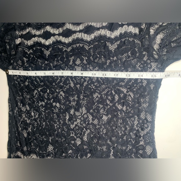For Love and Lemons Black Mesh Lace Mini Dress - Picture 7 of 9